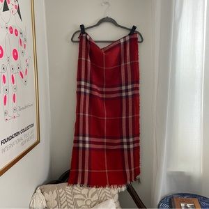 Burberry Nova Check Aubergine & Red Thin Merino/Cashmere Blend | 72X19”